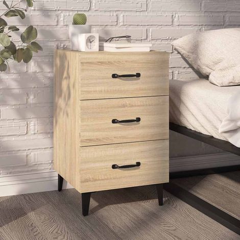 vidaXL Table de chevet chêne sonoma 40x40x66 cm bois d'ingénierie (1/5)