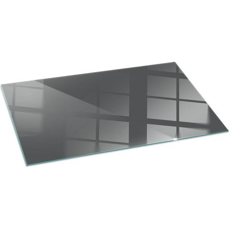 Plaque de protection de sol en verre trempé pour cheminée et poêle à bois pare-feu contre les étincelles Couleur Gris-marron 120x60 cm (1/5)