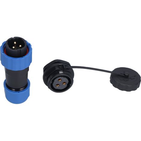 Connecteur étanche IP68 prise aviation SP203 380V, embase et fiche mâle femelle avec écrou arrière, borne à souder, 3 broches (1/5)