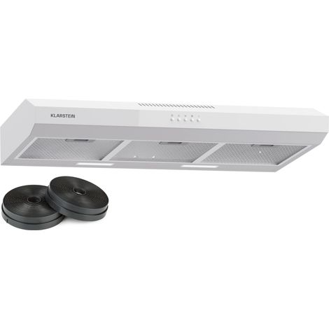 Klarstein hotte aspirante 60 cm Hotte d'extraction avec filtre en aluminium compatible lave-vaisselle évacuation d'air silencieuse débit d'air de 200 m³/h hottes murales efficaces avec LED & commandes