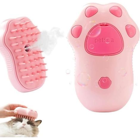 3-in-1 Dampfbürste für Hunde und Katzen, Katzen-Dampfbürste, Katzenmassage-Dampfbürste, Selbstreinigende Dampfbürste für Katzen (1/4)