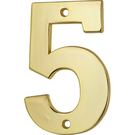 THIRARD - Chiffre 5, laiton, à visser, H.51mm, doré - THIRARD