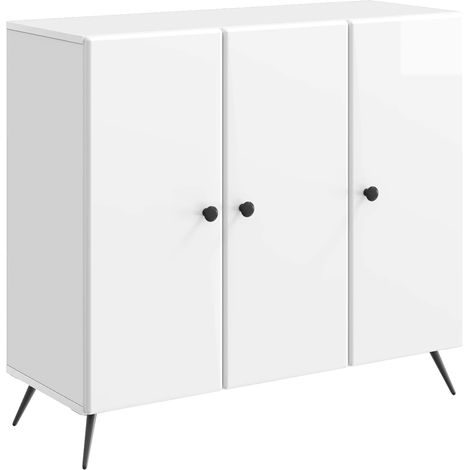 Credenza Bianco Lucido 89 x 34,5 x 80 cm Legno ingegnerizzato vidaXL