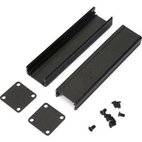 Aluminum Enclosure PCB Instrument Shell Electronic Cooling Box Black 2525100mm (1/5)