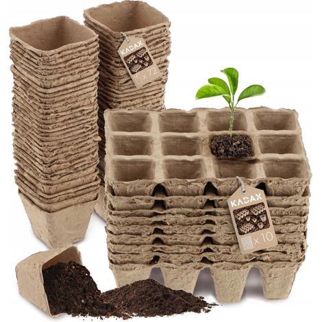 KADAX Vasi per piantine torba per piantine 5,5 cm 72 pezzi + 10x12 pezzi (1/5)