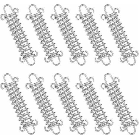 LaBlanc - Boucle de Corde de Ressort de Tente,10 Pièces Ressort de Tension Tendeur de Ressort en Acier Inoxydable,pour Tente de Camping, Voile d'ombrage (1/5)