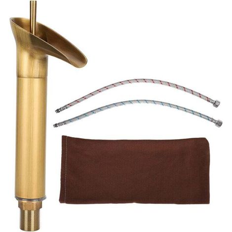 Antique Basin Waterfall Faucet Hot and Cold Water Mixer Bathroom Toilet Accessory British Standard G1/2 MUMU (1/4)
