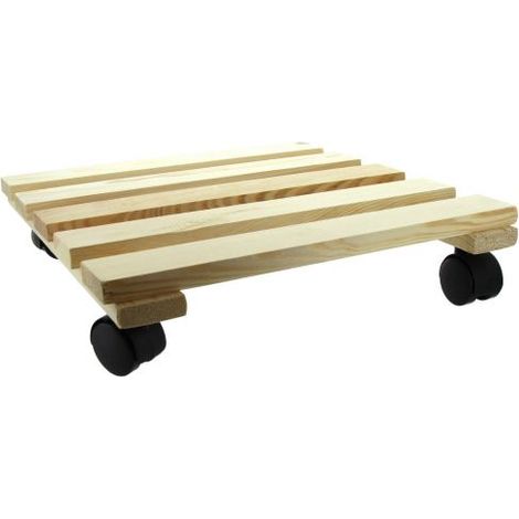 CARRELLO CARRELLINO PORTATUTTO PEDANA SOTTOVASO IN LEGNO CON RUOTE 30X30 60006v NATURALE (60006)