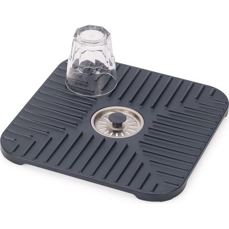 Tapis de Protection pour Évier avec Bouchon Drainant, Protège Évier, Verres, Vaisselle, Bouchon Amovible, Antidérapant (1/5)