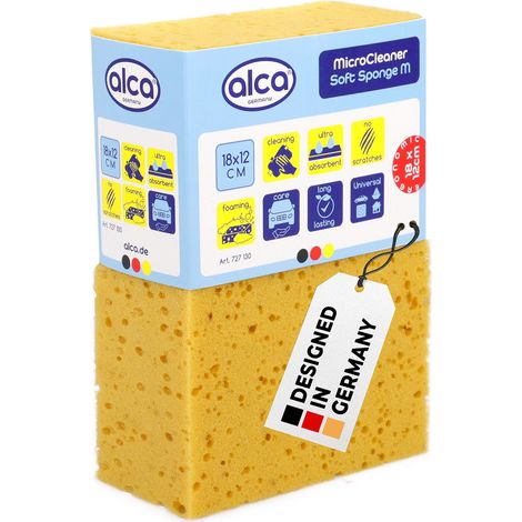 alca® Schwamm Reinigungsschwamm rechteckig 18x12x6 cm braun - Mit hoher Wasseraufnahme I Reinigungsschwamm Schwamm Autoschwamm Autopflege Lack Felgen Reinigung Auto Fahrzeug Pflege Haushalt (1/5)