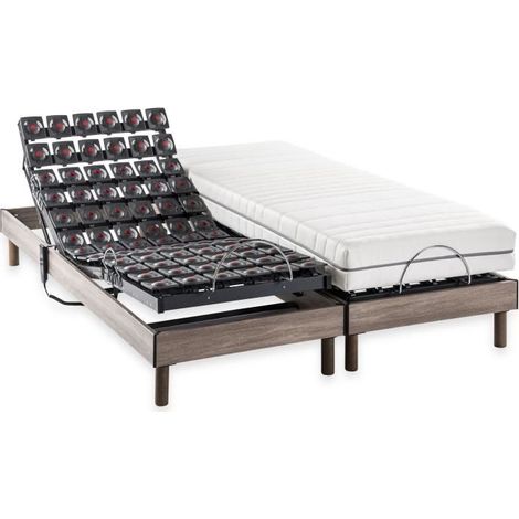 DEKO DREAM Ensemble matelas+sommier relaxation électrique ERGO 9 Dreamzone - 2x90x200 cm - Matelas ressorts ensachés (1/5)