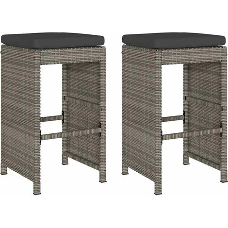 Maison Exclusive - Taburetes altos de bar de jardín cojines 2 uds (1/5)