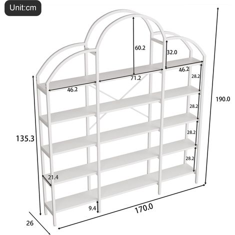 Bücherregal aus MDF in Weiß 170 x 26 x 190 cm HOMAIRE (1/5)