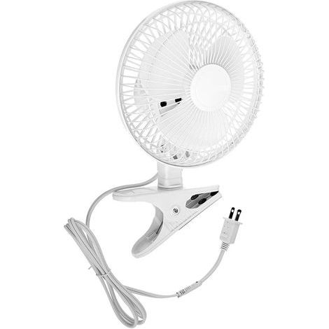 Ventilateur à pince silencieux de 15 cm - 2 vitesses - Inclinaison réglable - Cordon de 1,68 mètre et grille de sécurité en acier (1 ventilateur de 15 cm avec 12,7 cm)-AquaForge