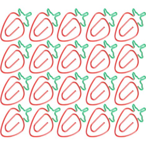 Lot de 20 trombones bicolores en forme de fruits, marque-pages, clips pour agenda, fournitures de bureau, cadeaux scolaires (1/5)