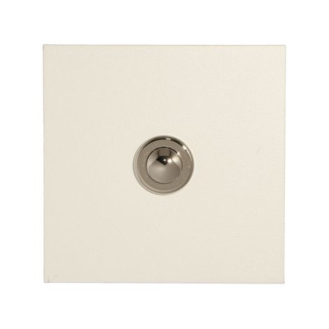 Sonnette filaire carré acier blanc fixation murale (1/3)