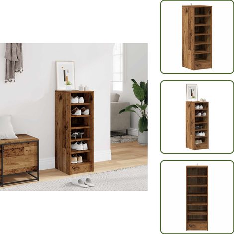 Schuhschrank Altholz-Optik 32x35x92 cm Holzwerkstoff - Schuhschrank - Schuhschränke - Schuhaufbewahrung - Schuhorganizer