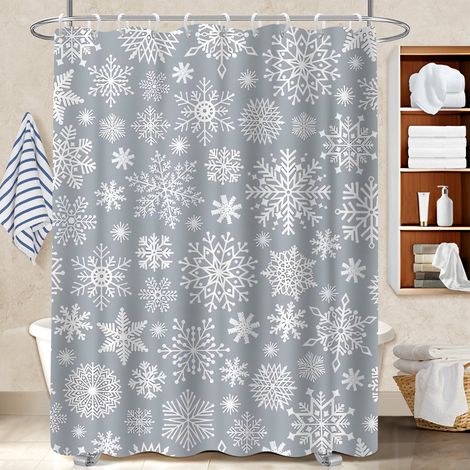 Rideau de douche en polyester 180x180 bordure lestée bâche de douche pour idéal location saisonnière (1/5)