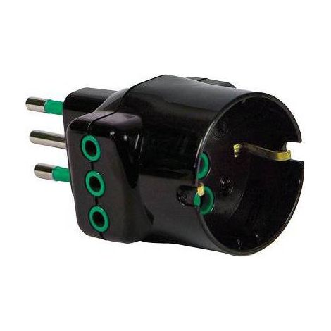 10,0 x ADATTATORE TRIPLO 10A-10A+SCHUKO GARANTI