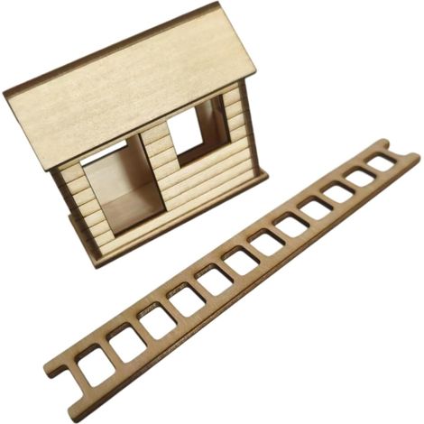 Modèle de cabane dans Les Arbres en Bois Unique, Ornement Miniature pour Pots de d ' intérieur et décoration de Bureau à Domicile, d ' Accent Miniature en Bois (1/5)