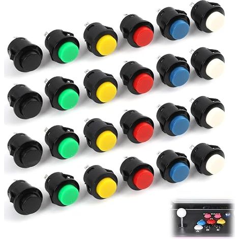 Momentary Push Button Switches Mini Push Button Waterproof Push Button Mounting Opening Automatic Reset Arcade Games Boltless Terminals (1/5)