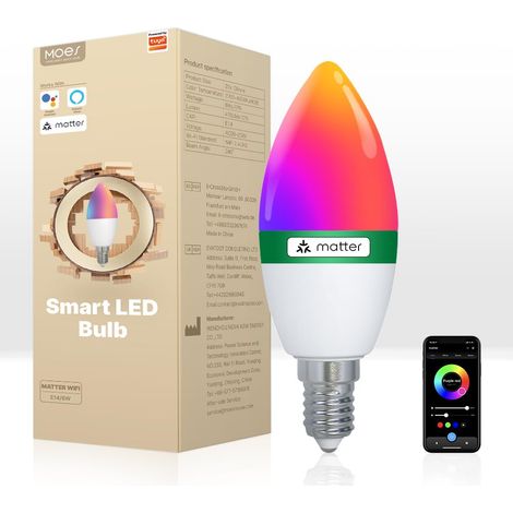 Ampoule Intelligente RGB E14 Matter 6W 470LM (1/5)