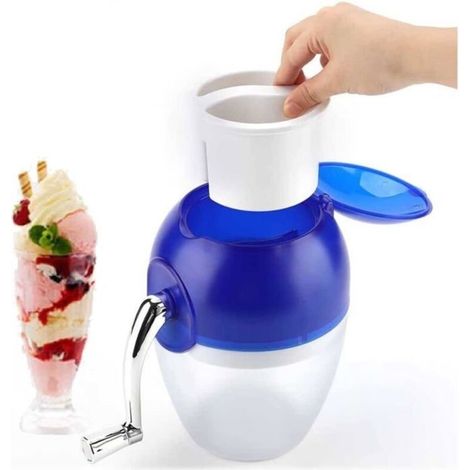 Manual ice crusher and snow cone maker, portable hand-crank home ice crusher, small ice crusher (1/5)