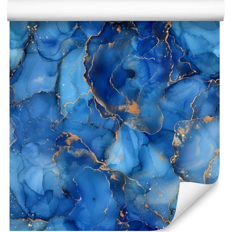 Papier peint bleu encre, azur, bleu marine et gris 50x1000 cm (1/5)