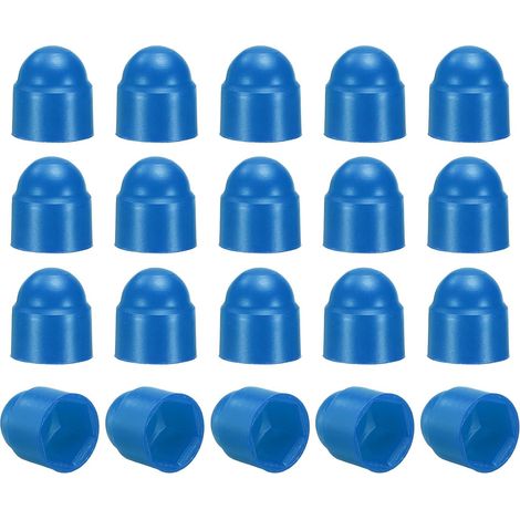 20Pcs Cache-Écrou Hexagonal, M6x10x14mm Capuchon Protection Plastique Pour Écrous Hexagonaux Pour Meubles D'Intérieur Et D'Extérieur, Bouchons Boulons, Décoration, Bleu (1/5)