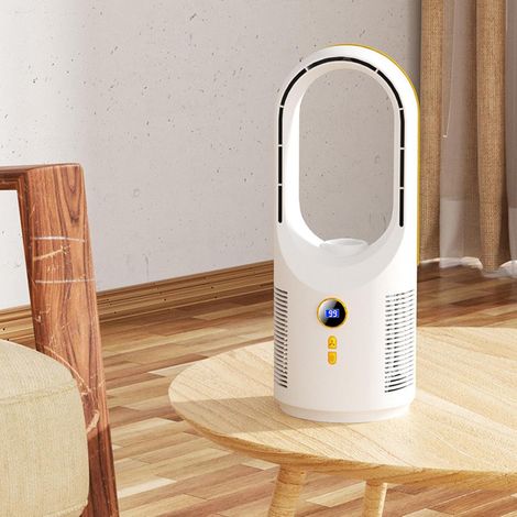 Climatiseur Mobile - Silencieux Polyvalent 5 vitesses - Petit ventilateur USB rechargeable veilleuse - Chambre bureau maison - Blanc (1/4)
