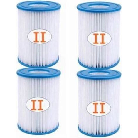 Confezione da 4 cartucce filtranti per piscina di tipo II, altezza 135 mm, diametro 104 mm, carta ABS poliestere, compatibili con il modello 58094. (1/5)