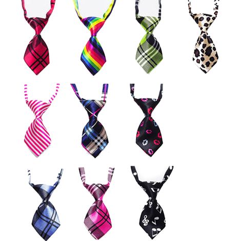 Cravate Pour Chien - Cravate Réglable En Polyester Pour Chiens Et Chats - 10 Pièces Assorties Avec Motifs Festifs - Idéal Pour Fêtes Et Occasions Spéciales
