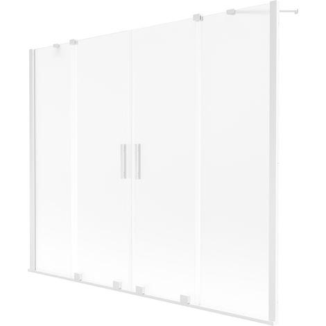Paroi de baignoire duo Mexen Velar 2 battants coulissants 170 x 150 cm, givre, blanc - 896-170-000-32-20 (1/2)
