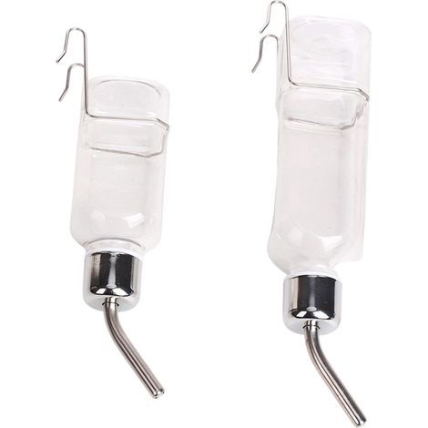 2-teiliges Hasen-Babyflaschen-Set, hängender Hasen-Wasserspender, 350-ml-Babyflasche in Schweinchen-/Truthahnform mit Halter, hängende Wasserflasche (1/5)