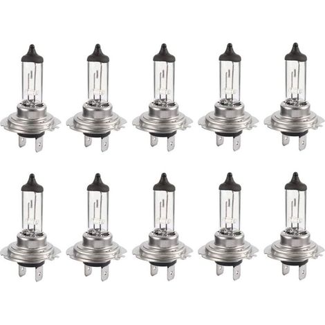 Lot de 10 ampoules halogène H7 12V 55W – Lumière blanche chaude 4300K – Étanchéité IP68 – Durée de vie  50 000 heures - 10pcs
