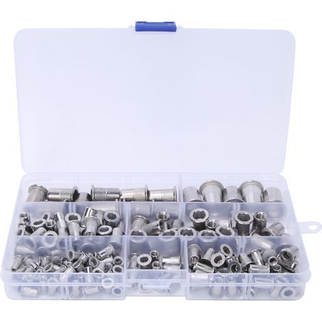 165-teiliges Nietbolzen-Set aus Edelstahl 304, Größen M3-M10, zum Befestigen (1/5)