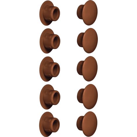 10x cache trou bouchon plastique 5mm à 35mm capuchon protection vis blanc noir gris marron meuble table chaise mur (Øtrou 8mm/Brun (1/5)