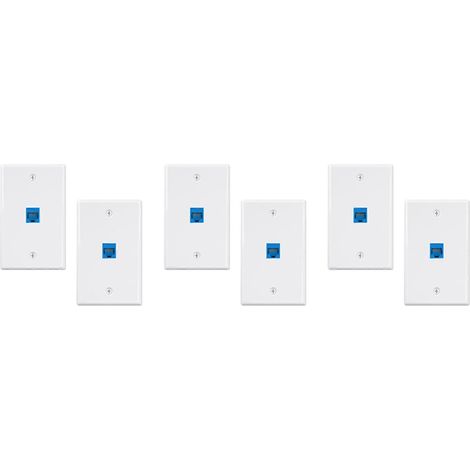 Panneau mural Ethernet à 6 ports, connecteur RJ45 Cat6 femelle-femelle, port unique (1/5)
