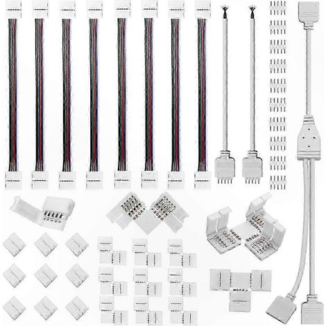 Connecteur LED RGBW 5 broches, adaptateur en T pour raccordement d'éclairage 12mm, kit de connexion multiprise (1/5)