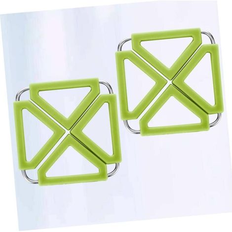 2 Pièces Dessous de Verre en Liège Pliant Silicone Coussin Chaud Mini Trépied Napperons Carrés Tapis de Dessous de Plat Tapis de Bol Carré Support de Pot Chaud Dessous de Verre (1/4)