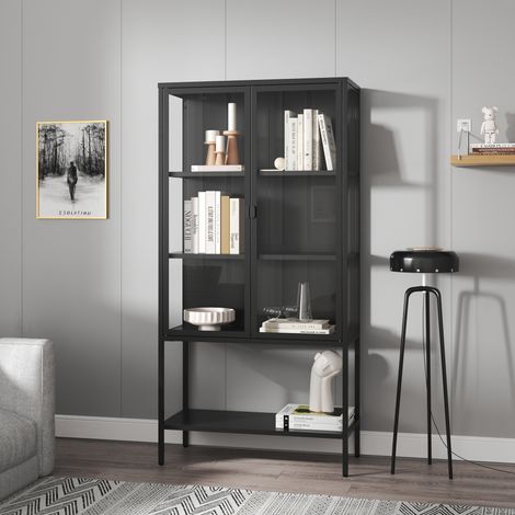 Armoire vitrée Borshavisa acier verre trempé 160 x 80 x 35 cm (1/5)