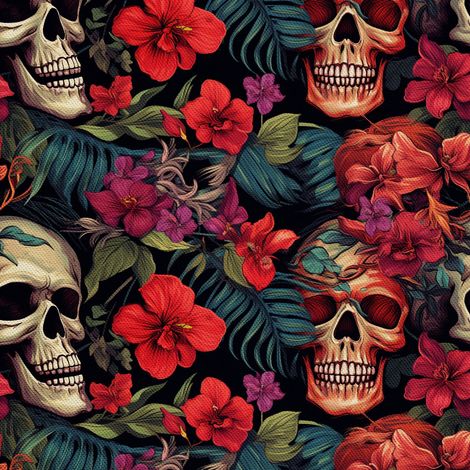Tela decorativa para exteriores Oxford - Motivo de calavera I DX4360 (1/5)