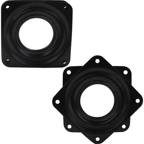 Set aus 2 drehbaren Plattenspielern mit 7,2 cm (3 Zoll) Durchmesser, Schwenkständer, runder Plattenspieler, fürs Büro, schwarz.