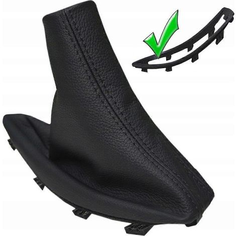 Soufflet de frein à main et cadre en cuir naturel pour BMW X3 E83 (2004-2010). (1/5)
