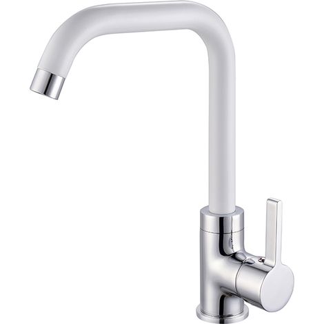 Eurosanit – Mitigeur de cuisine haut – Bec mobile chromé – Aérateur mousseur F22x100 – Cartouche céramique 35mm – Flexibles inox 40cm
