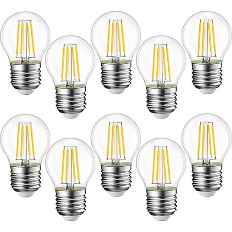 10 pièces E27 G45 ampoules LED 4W équivalent à 40W, ampoules LED rétro E27, clair chaud 3000K, verre, 10 pièces (1/5)