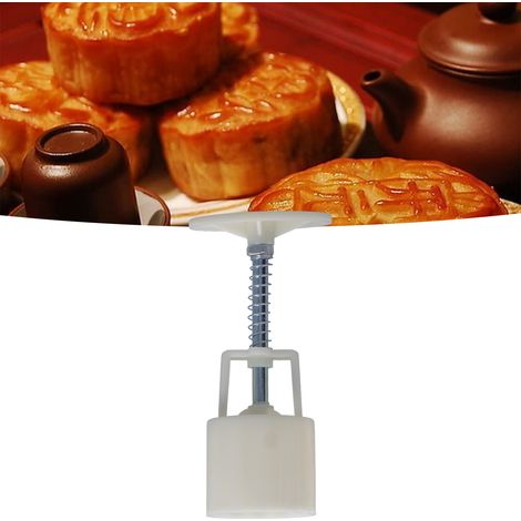 DIY-Handform für die Küche – Dekorative Form für Mondkuchen, Kuchen, Desserts und Kekse (50 g) – Handformwerkzeug zum Selbermachen – Rund, 4er-Set – Niedliches Hasenmotiv (1/5)