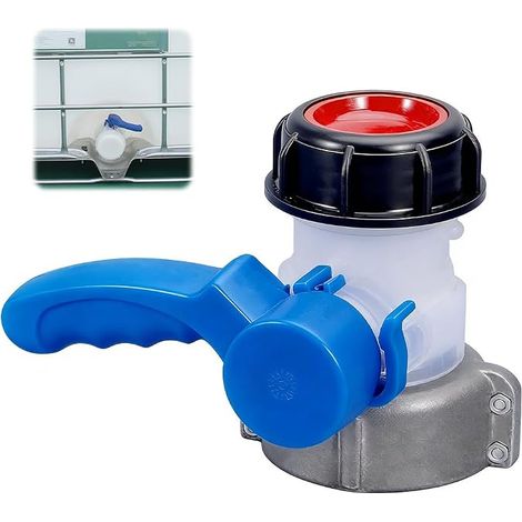 Adaptateur Cuve 1000L DN50 (75mm),Vanne de Vidange de Cuve en Alliage d'Aluminium, Connecteur Cuve IBC Papillon pour Robinet de Vidange (1/4)