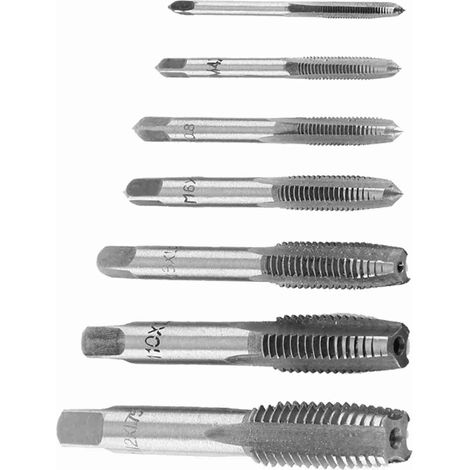 7-teiliges metrisches Gewindeschneidwerkzeug aus Stahl M3, M4, M5, M6, M8, M10, M12 (1/5)