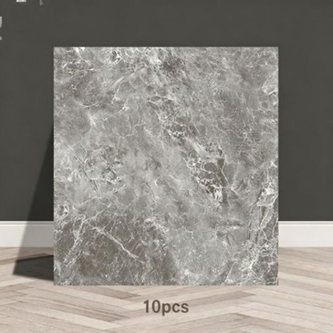 Un juego de 10 paneles de papel pintado autoadhesivos con estampado de mármol (no son azulejos reales, dimensiones: 30 x 30 x 0,2 cm). (1/5)